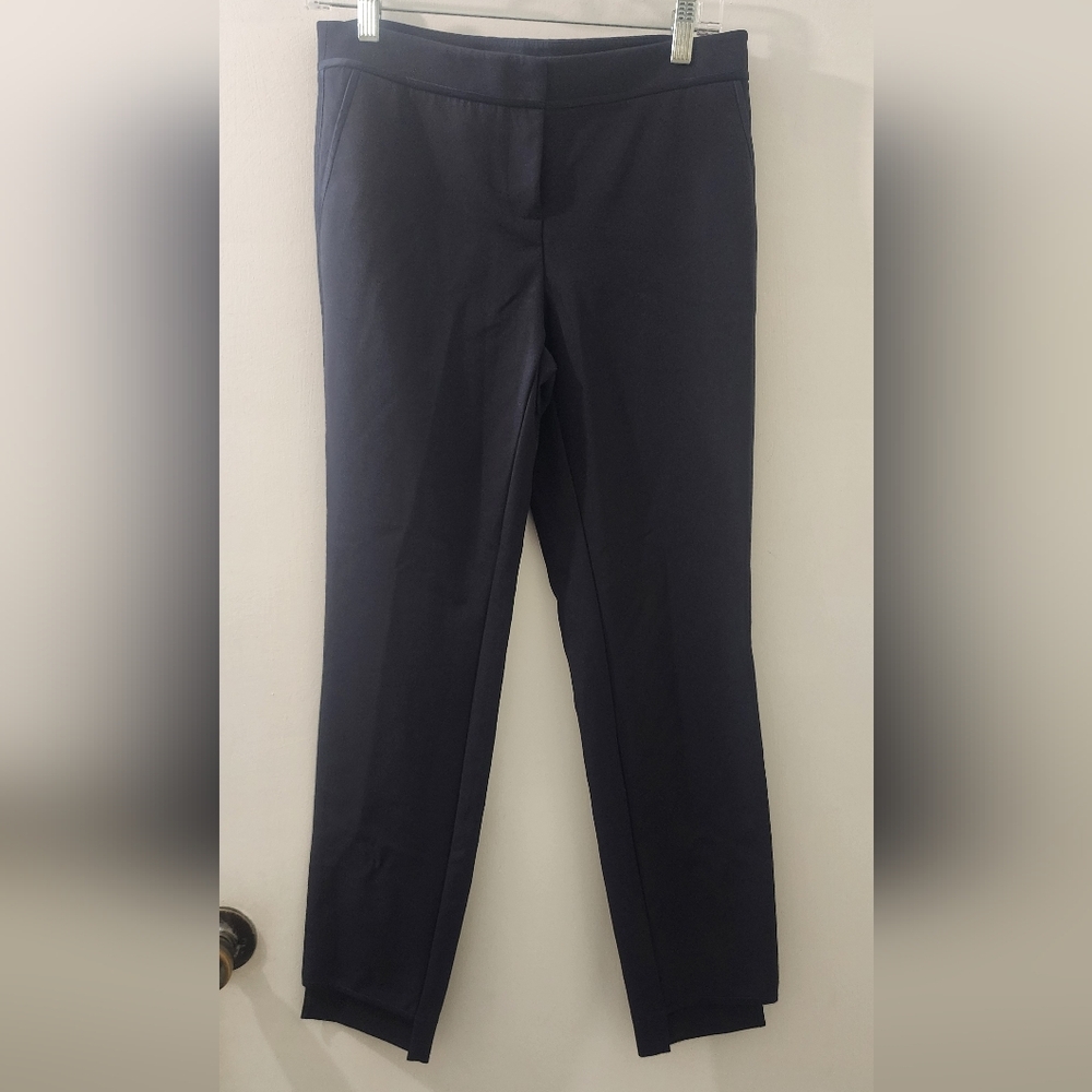 Lafayette 148 New York‎ Navy Blue Slim Fit Pants, Size 0.